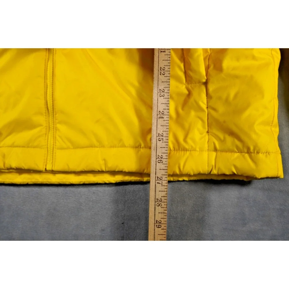 Adidas Primegreen Jacket Mens M Yellow 3-Stripes Hooded Puffer Full Zip‎ Pockets